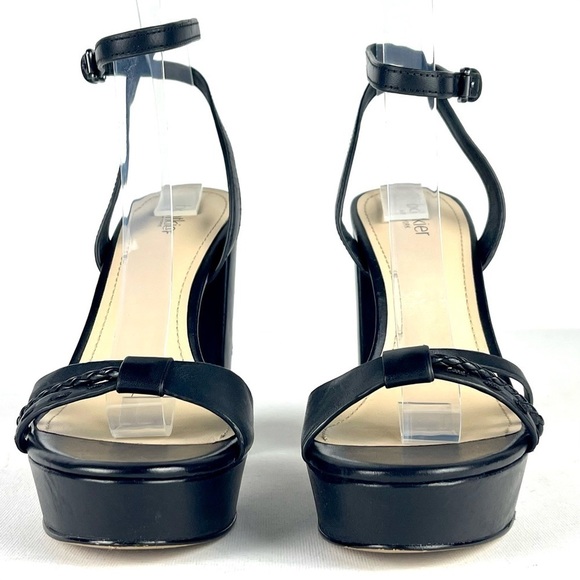 BOTKIER PETRA BLACK BRAIDED STRAPPY ANKLE WRAP 70'S INSPIRED PLATFORM HEELS - Picture 10 of 16